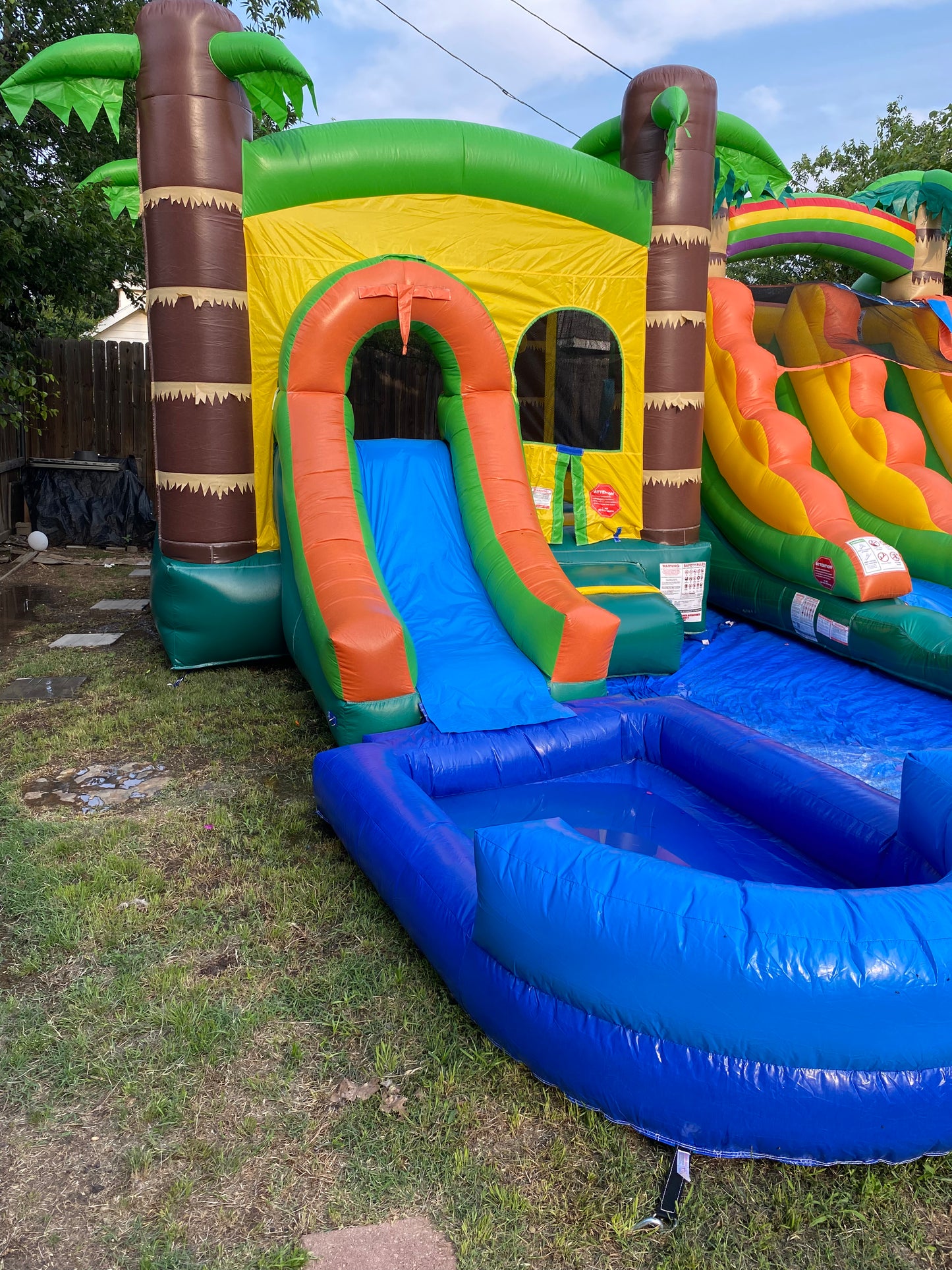 Tropical Bounce House/ Water Slide